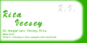 rita vecsey business card